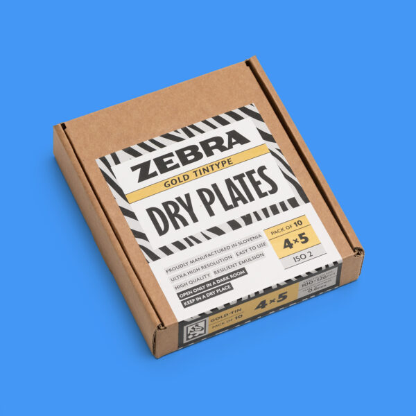 Zebra 4×5 Golden Dry Plate Tintypes